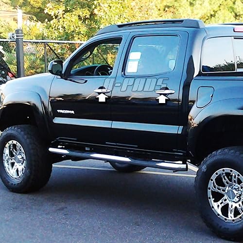 Miniatura 6 de Compatible con (simplemente superponer pegar, no para reemplazo de encaje) 4 cubiertas cromadas para manija de puerta para Toyota 4RUNNER 2005-2008