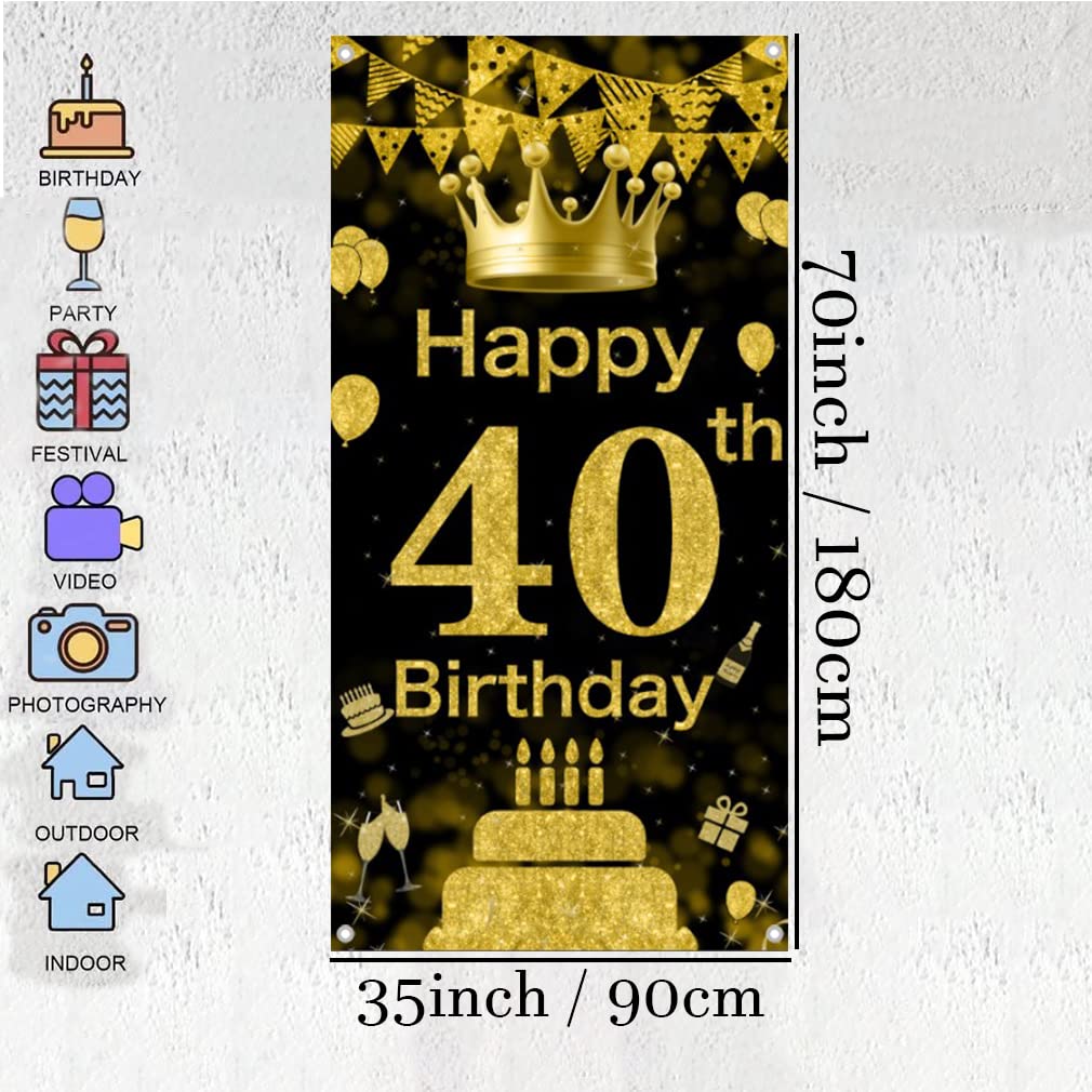 1 pezzo, Decorazione per festa di compleanno 40° - cartellone con segno