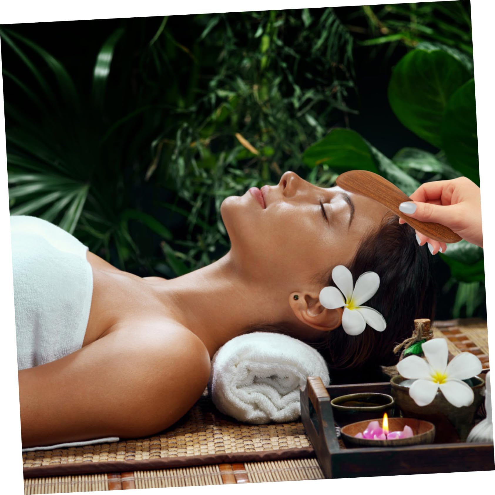 KOMBIUDA Green Sandalwood Comb Massage Comb Scraping Massage Tool Convenient Neck Massager Face Tools Household Squeegees Face Scraper Massage Accessory Hand Massager Home Brown