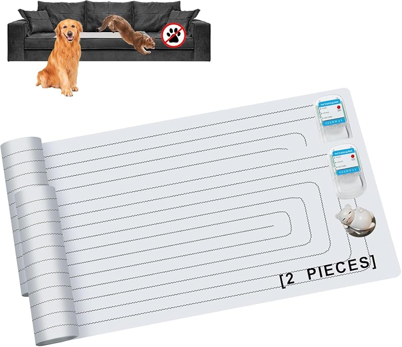 Tapete repelente eletrônico para cães e gatos em PVC com 3 modos SEERWAY 152,4 x 30,48 cm, pacote com 2