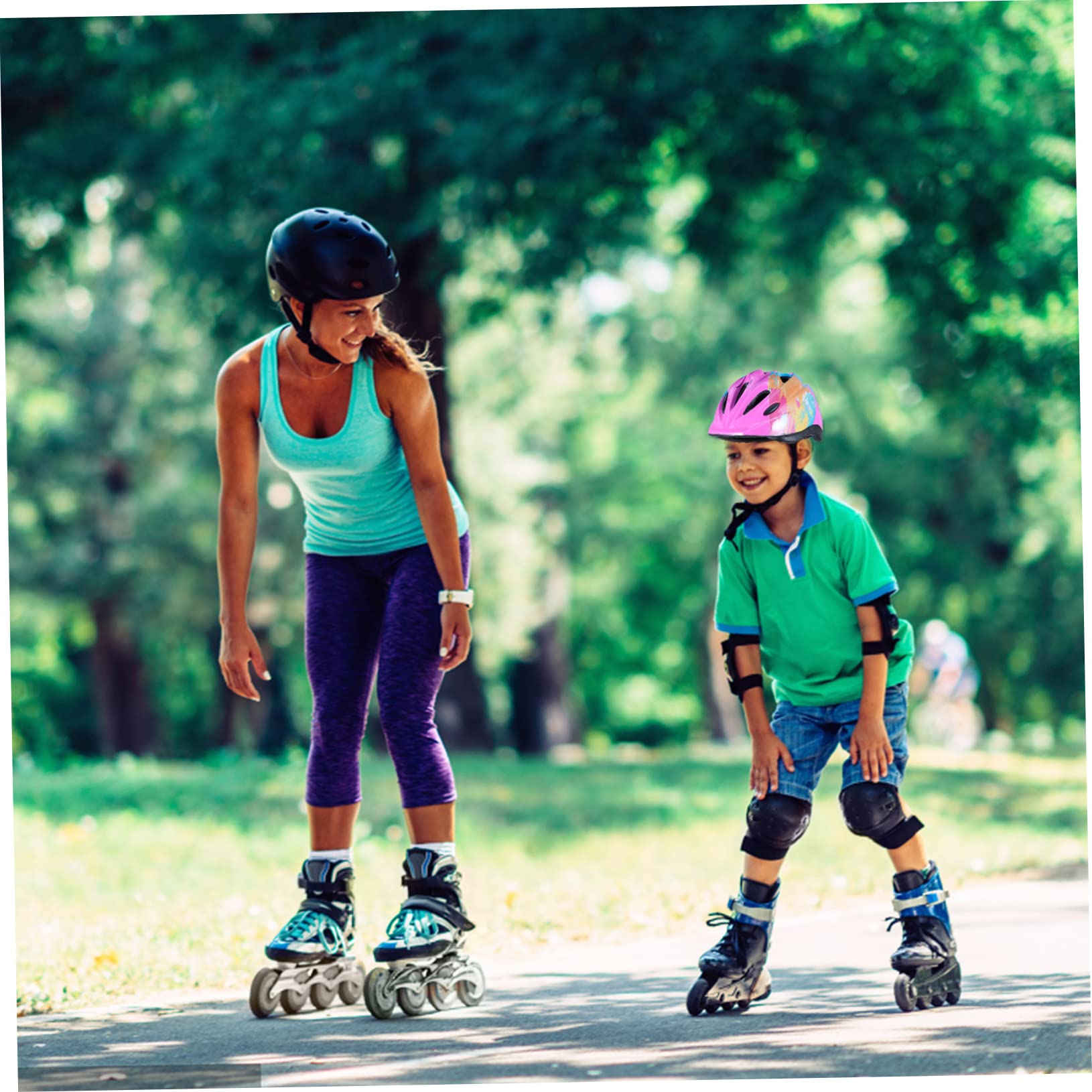 HANABASS 2pièces Casque De Vélo pour Garçon Fille Casque De Sécurité Léger Et Respirant pour Garçons Et Filles Optimale pour Cyclisme Patinage Convient Aux Têtes Design Ergonomique