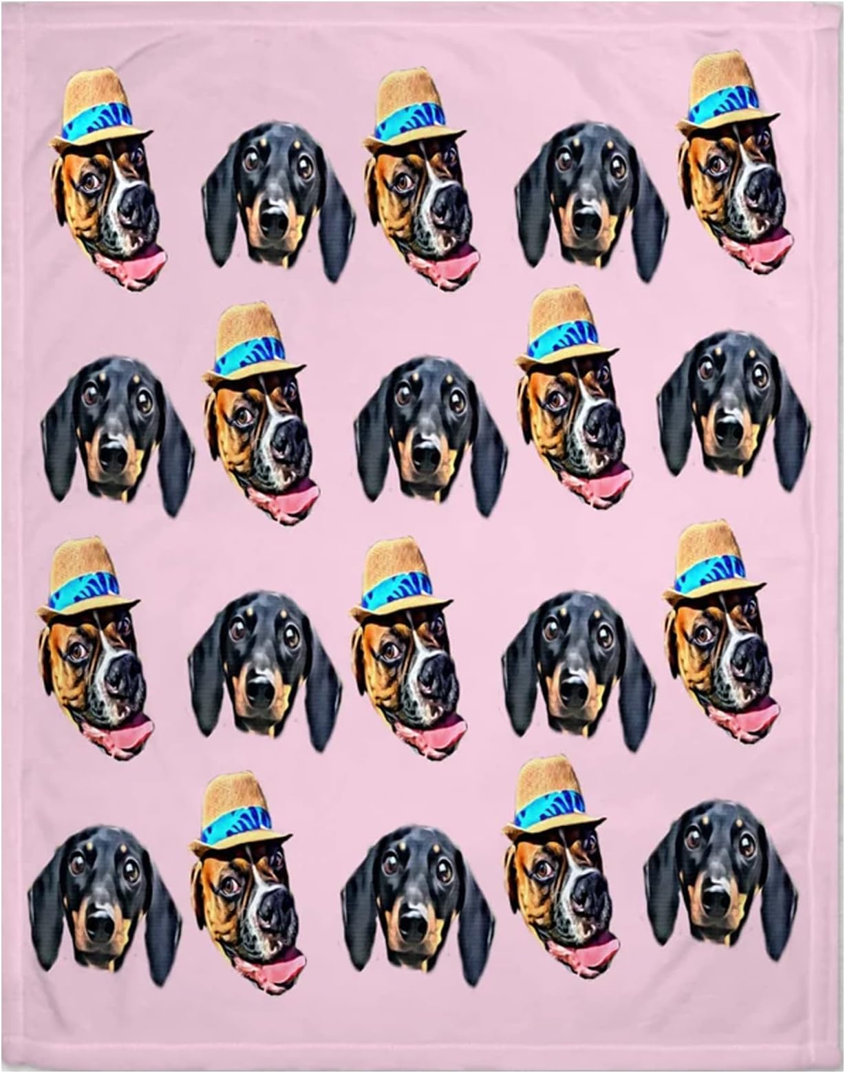 HHWY Custom Pet Face Blanket, Dog Blanket, Personalized Cat Soft Fleece Blanket, Photo Blanket, Picture Blanket, Personalized Gift (150x220cm,A)