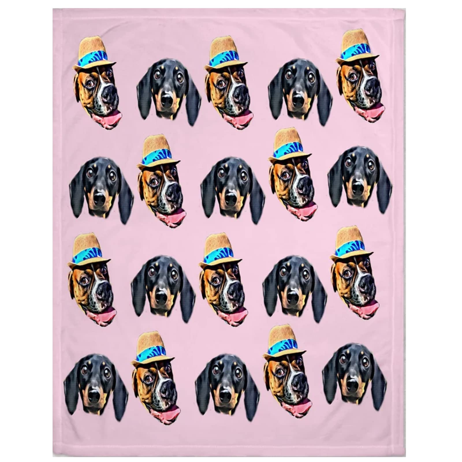 HHWY Custom Pet Face Blanket, Dog Blanket, Personalized Cat Soft Fleece Blanket, Photo Blanket, Picture Blanket, Personalized Gift (150x220cm,A)