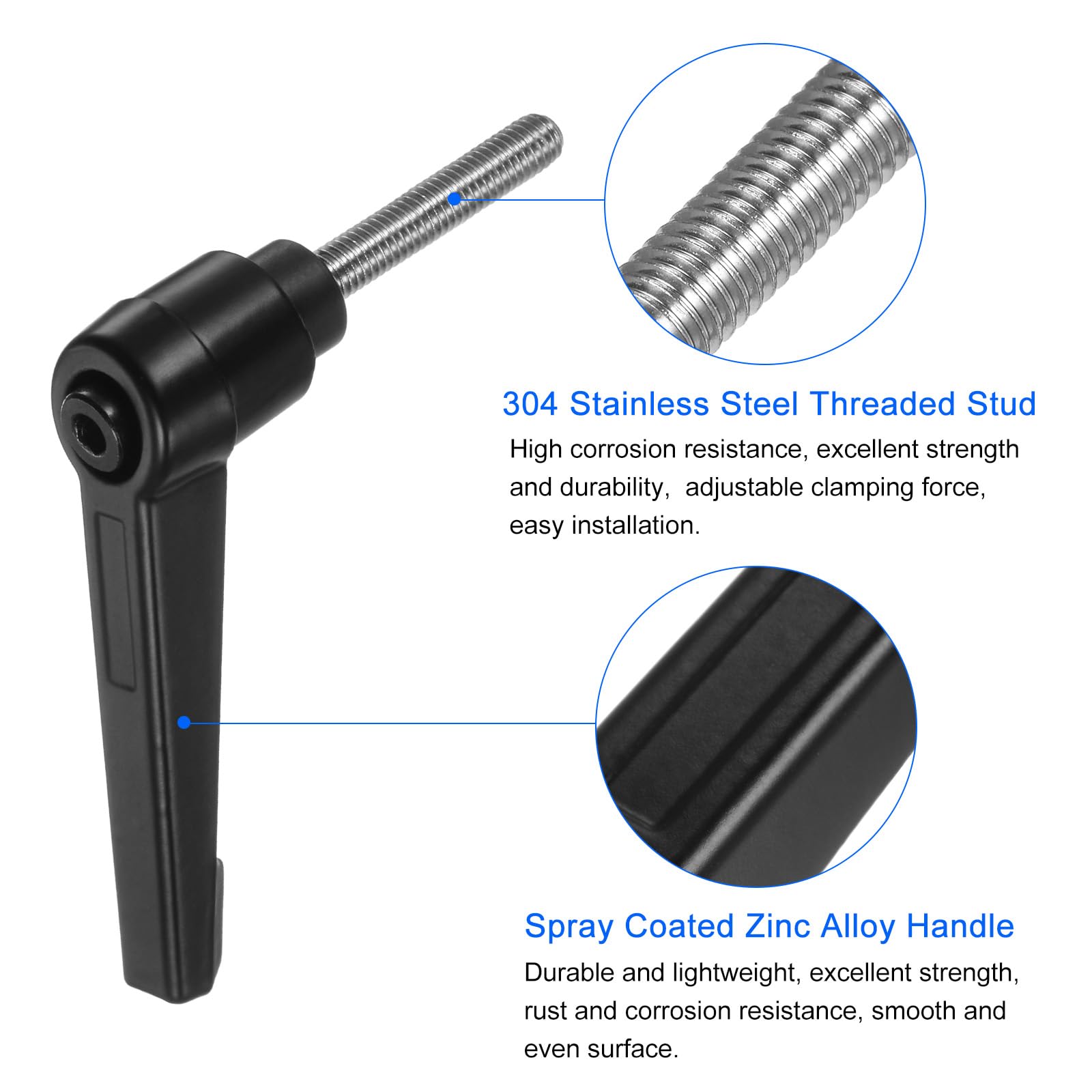 M6 X 30mm Threaded Adjustable Clamping Knob / Lever For Machinery & Fixtures 4 thumbnail image