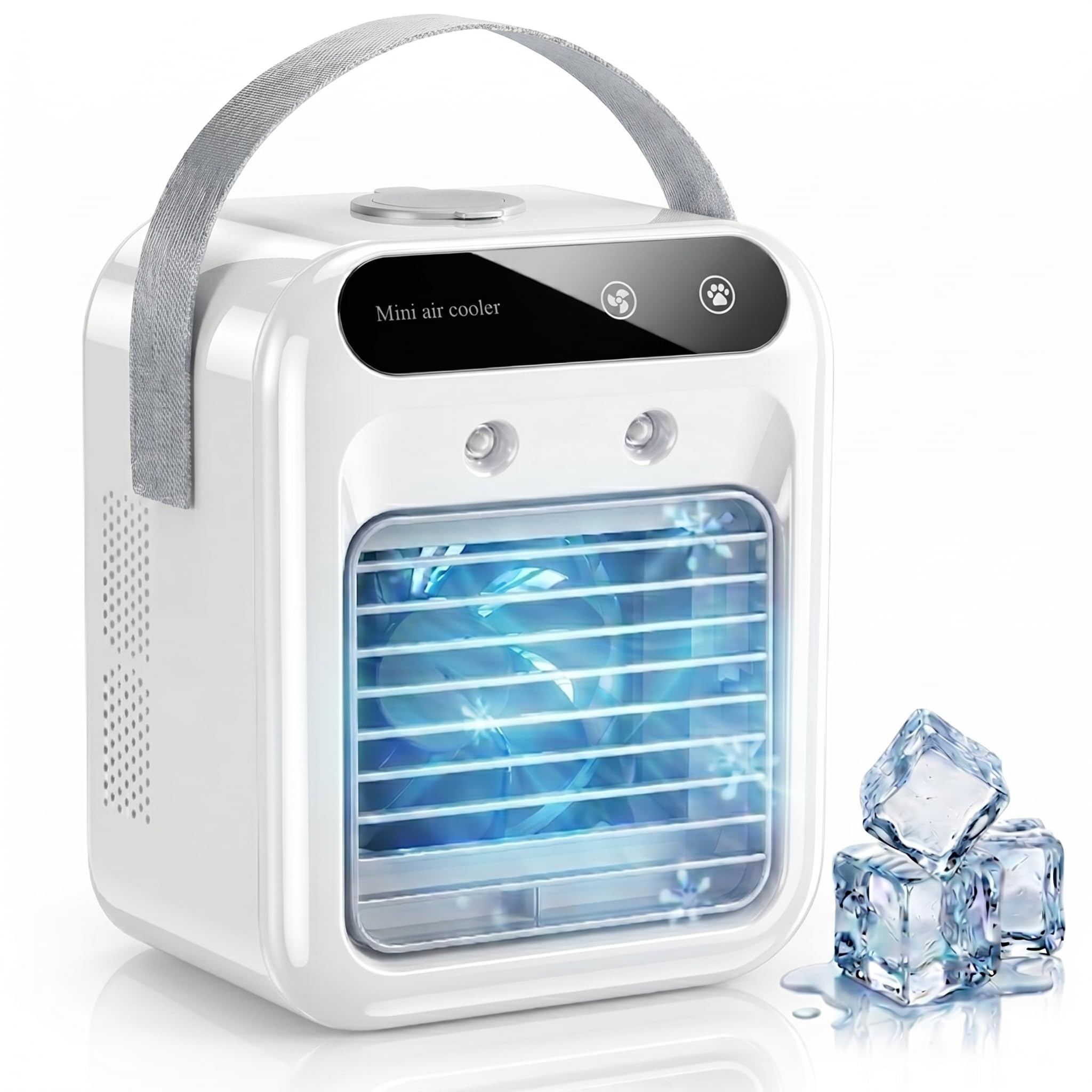 Portable Air Cooler, Mini Air Conditioner with 1800mAh Battery & Water Tank