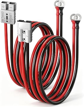 IZTOSS 2PCS 50A Anderson Connector Plug with 100cm39.37 inch 8AWG O-Ring Cable Battery Quick Connector Forklift Plug Wire Trailer Power Storage Power Harness Power Forklift Charging Connector