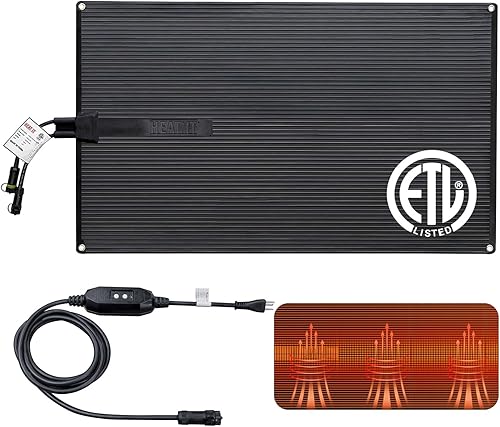 HEATIT Alfombrillas térmicas para derretir la nieve, alfombrillas de goma calentadas para exteriores para entradas, alfombrillas de fusión de nieve