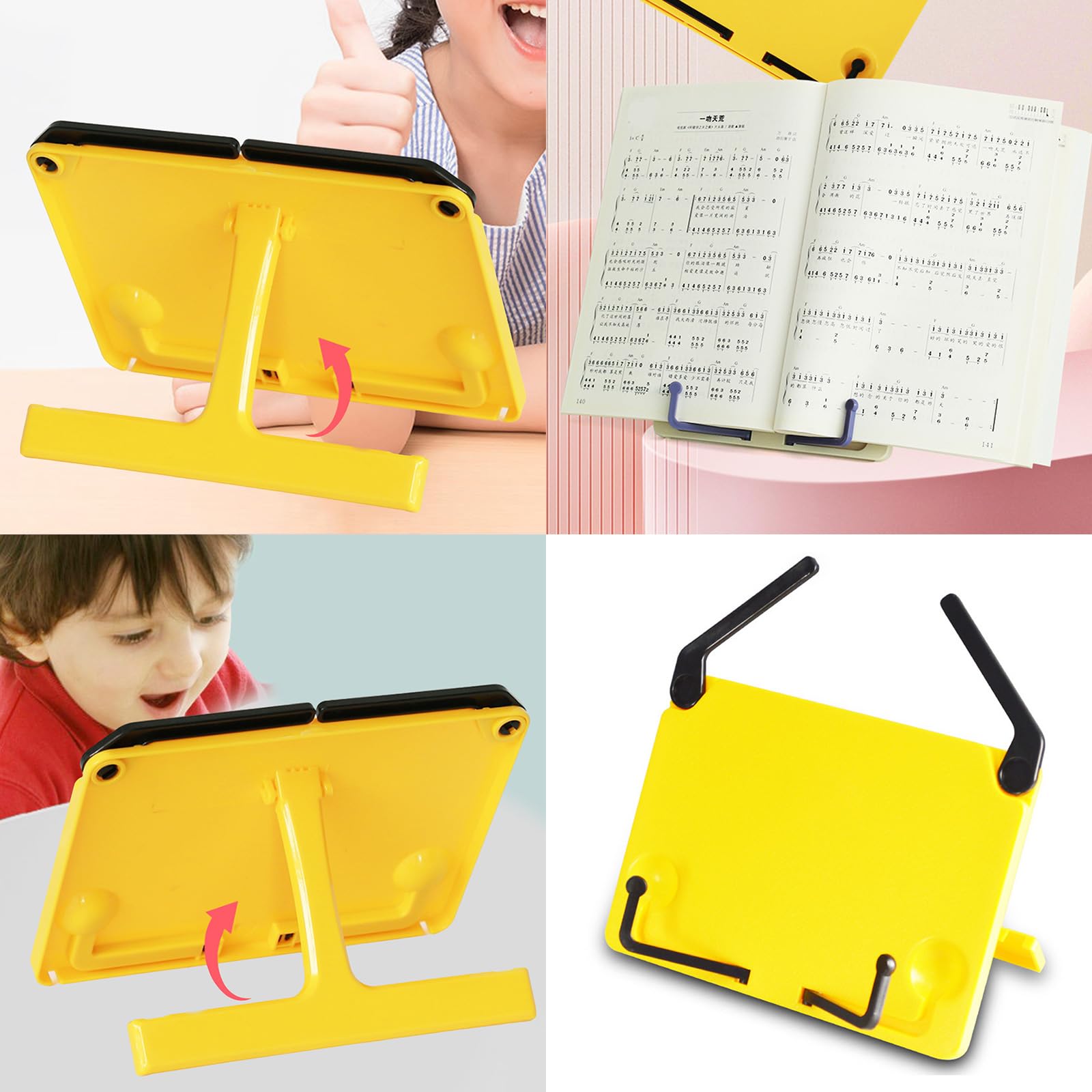 Desktop Sheet Music Stand Angles Adjustable Tabletop Music Stand with Paper Clip Extendable Reading Sheet Music Stands