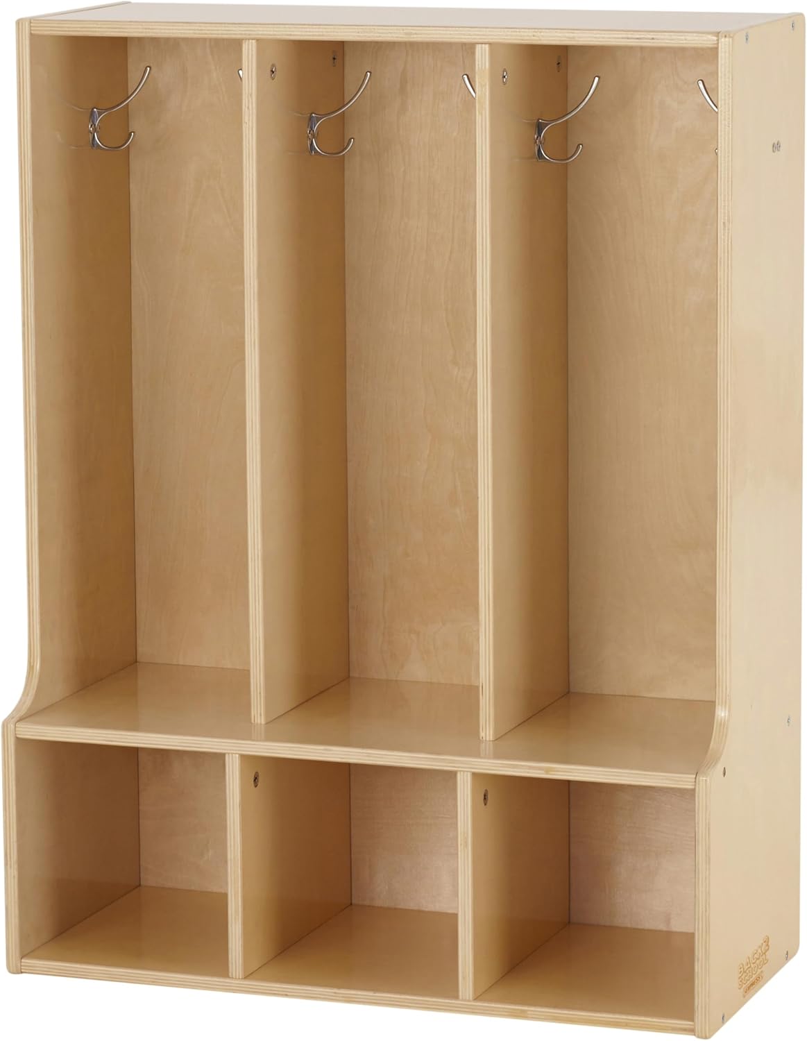 Sleekline 3-Section Toddler Coat Locker with Bench, Kids Furniture, Natural
