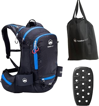 Core 22 Ski Backpack, Recco Reflector and Back Protector Installed, Backcountry Skiing, Snowboarding, Snowmobiling, Split Boarding Dark Night/Blue