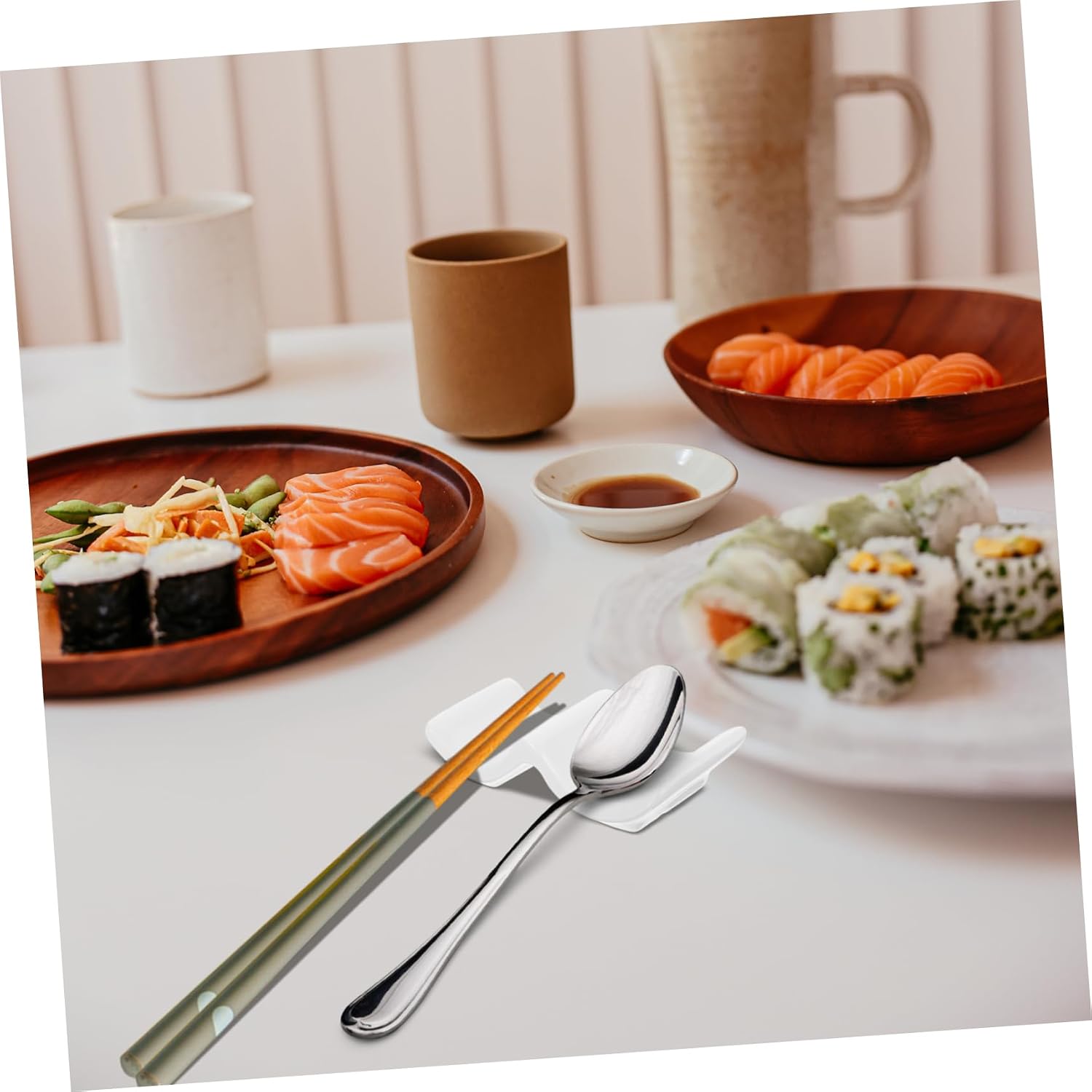 VOSAREA 10pcs Chopstick Rest Holder Chinese Chopsticks Porcelain Fork Spoon Holder Dinner Table Accessory