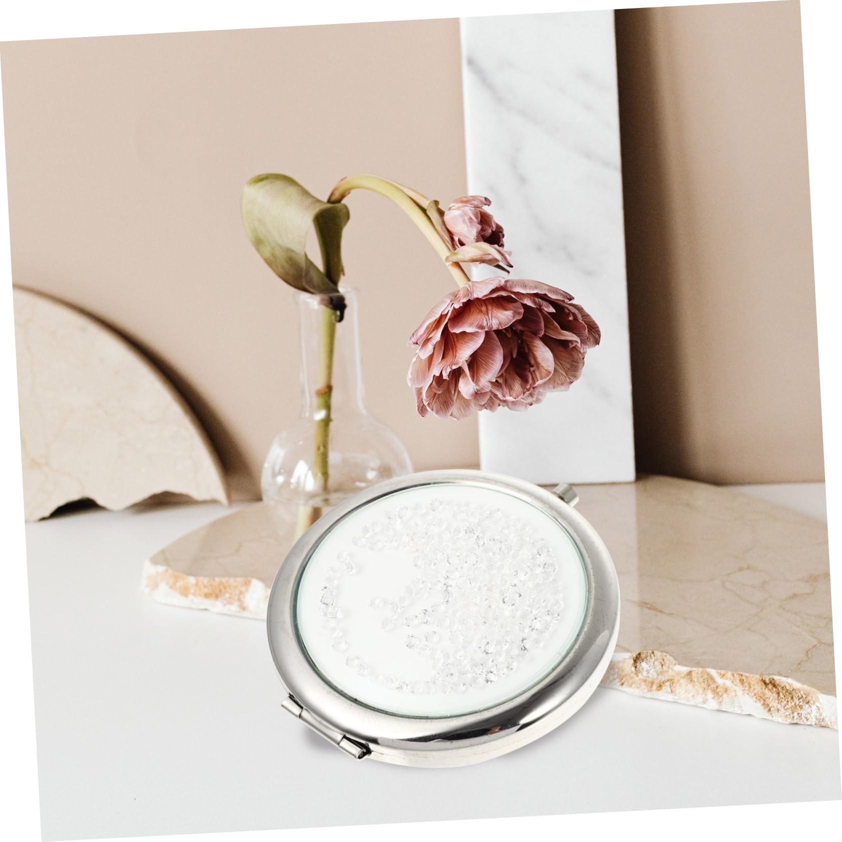 DOITOOL 3stücke Kompakter Tragbarer Doppelspiegel Faltbarer Make-up-Spiegel Mit Elegantem Design Für Reisen Und Täglichen Gebrauch Für Unterwegs