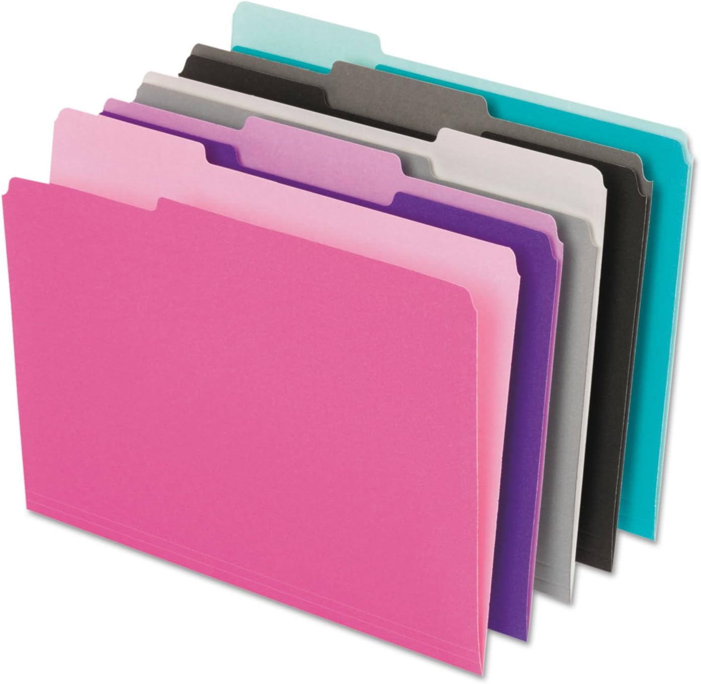 Pendaflex 421013ASST2 Interior File Folders, 1/3 Cut Top Tab, Letter, Pastel Assortment, 100/Box