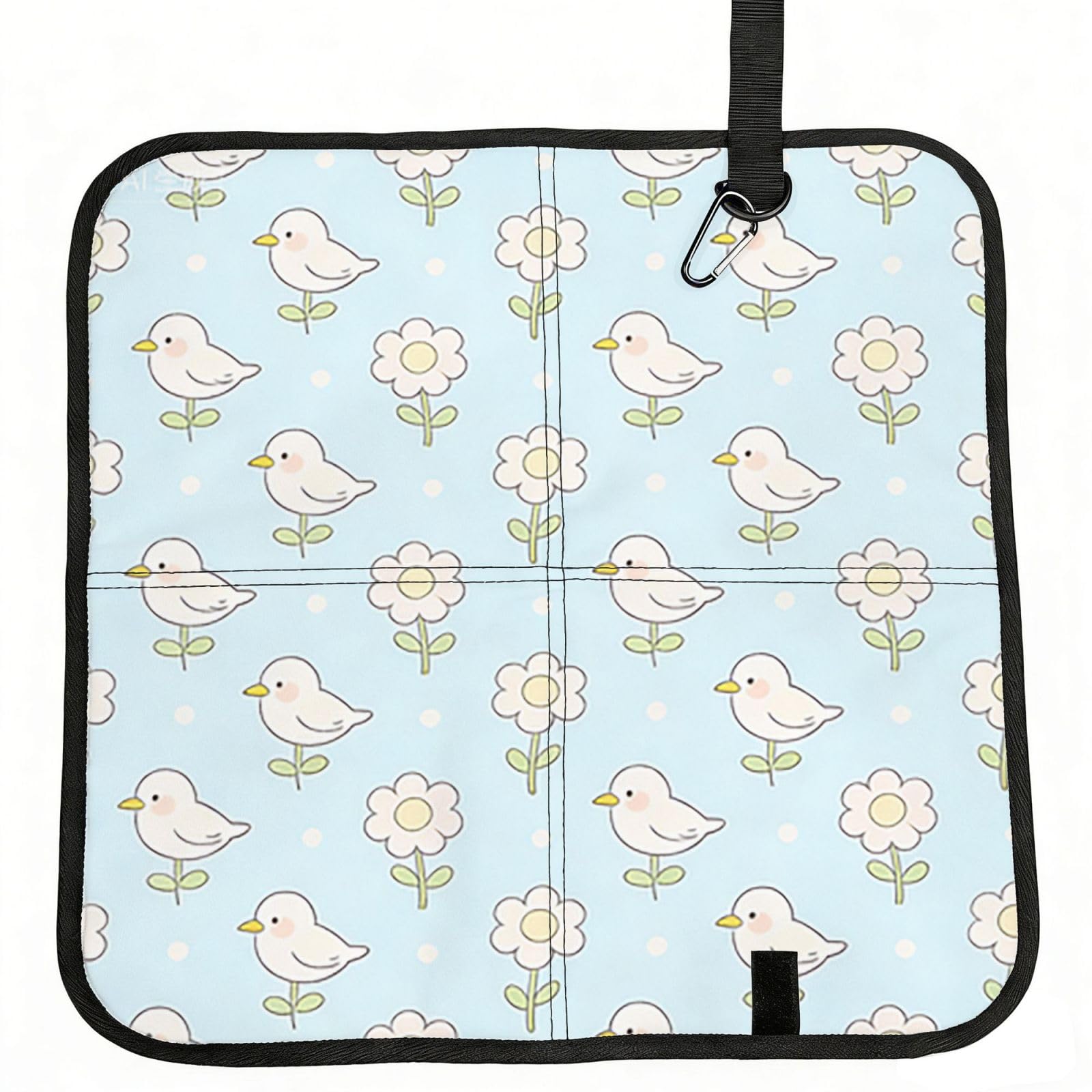 DUYIOKH Sky Floral Print Foldable Portable Seat Cushion for World Cup Games, Camping and Outdoor Activities