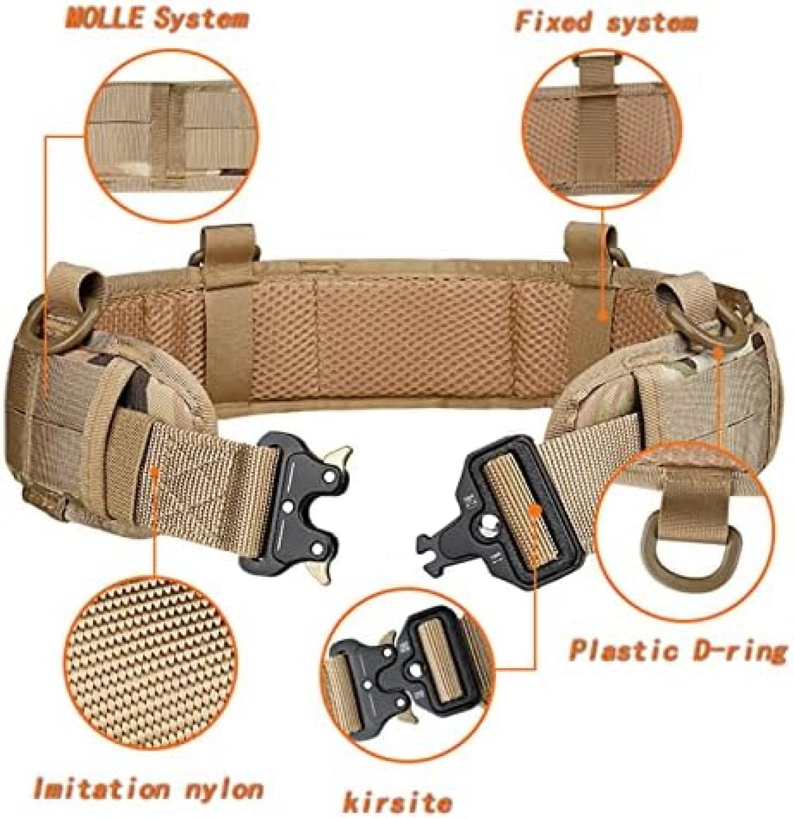 Pas Taktyczny Z Małą Torebką Taktyczną Molle, Klamrą Quick Release, Regulowanym Paskiem Wojskowym Na Zewnątrz, Torba Treningowa Airsoft Do Gry Cs.,Bk,YUYANAIAI
