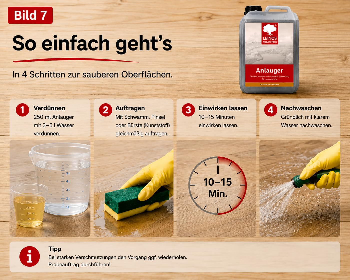 LEINOS 950 Anlauger 2,50 l – Reiniger & Untergrundvorbereitung für geölte, lackierte & latexgestrichene Flächen | entfernt Fett & Schmutz | für Öllack-Anstriche | ideal für unzugängliche Bereiche
