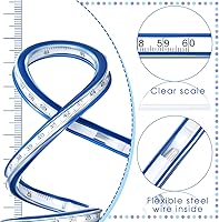 Vista 3 de 2 Pieces 24'' and 36'' Flexible Curve Rulers Double Side Scale Ruler for Sewing Woodworking Engineering Drawing Design Graphics Garment