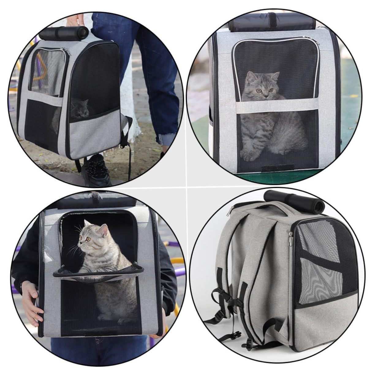 Homoyoyo Katzenrucksack Transport Mit Atmungsaktivem Material Geräumige Haustiertragetasche Für Katzen Praktische Haustiertransportbox Für Reisen