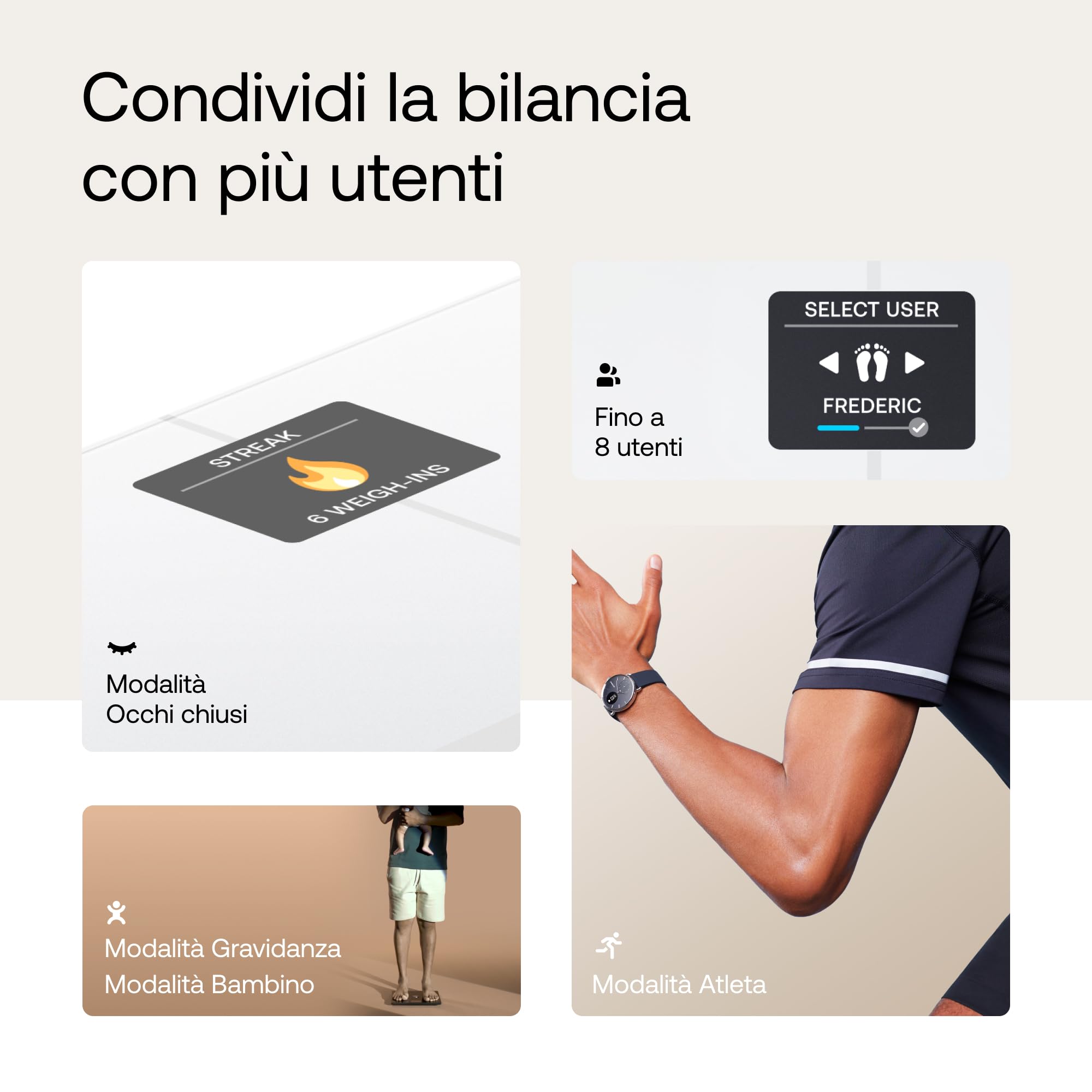 WITHINGS Body Smart - Bilancia pesapersone digitale WIFI con composizione corporea: peso, massa grassa, muscolare, ossa, acqua, indice di grasso viscerale, bilancia di precisione, fino a 8 utenti