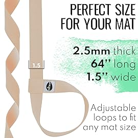 TECEUM Yoga Mat Strap - 30+ Colors - Adjustable Mat Holder Sling Carrier for All Mats [Mat Not Included]