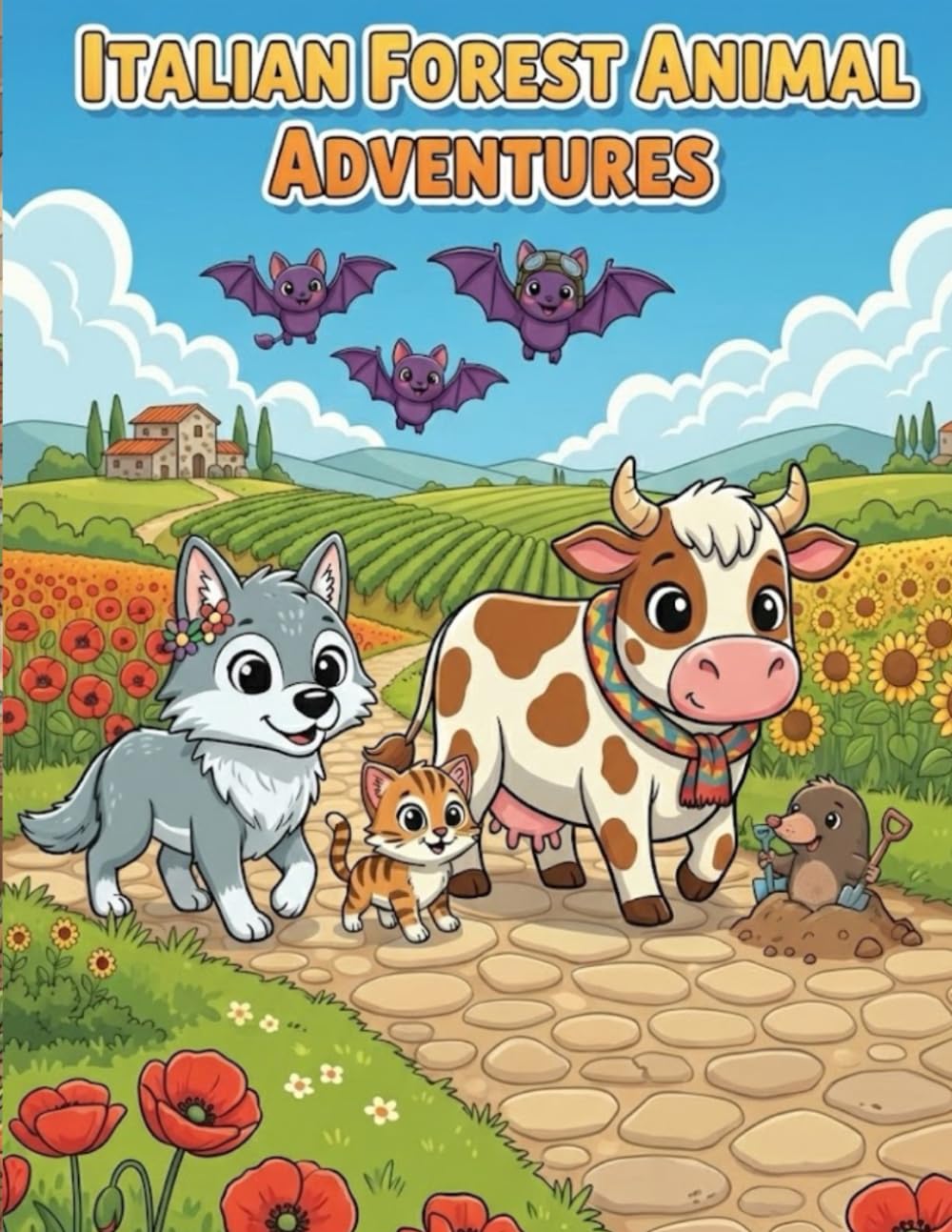 Italian Forest Animal Adventures Coloring Book: Bold & Easy Designs for Kids (Waku-Waku World Animal Adventures: Bold & Easy Coloring Series)