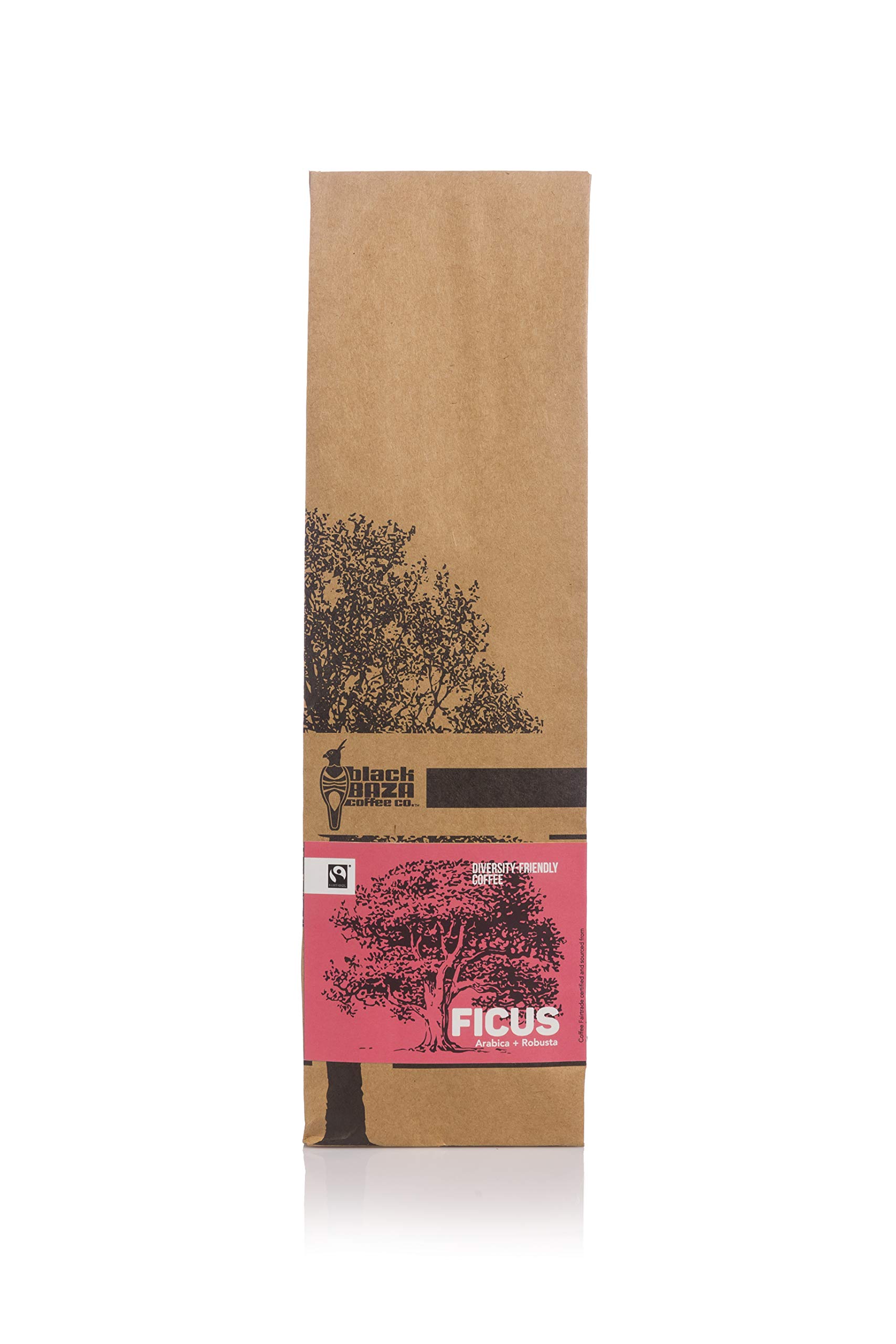 Black Baza Coffee, Ficus, Medium-Dark Roast, Freshly Roasted, Organic, Blend of Arabica & Robusta (Whole Beans, 500 grams)