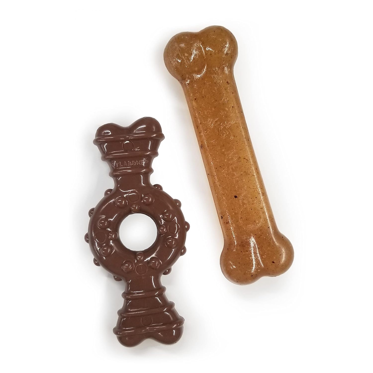 Nylabone Ring Bone Chew Toy for Puppies, Puppy Teething Toys, Puppy Enrichment Toys, Chicken Flavor, X-Small Dogs - Up to 15 lbs, 2 Pack