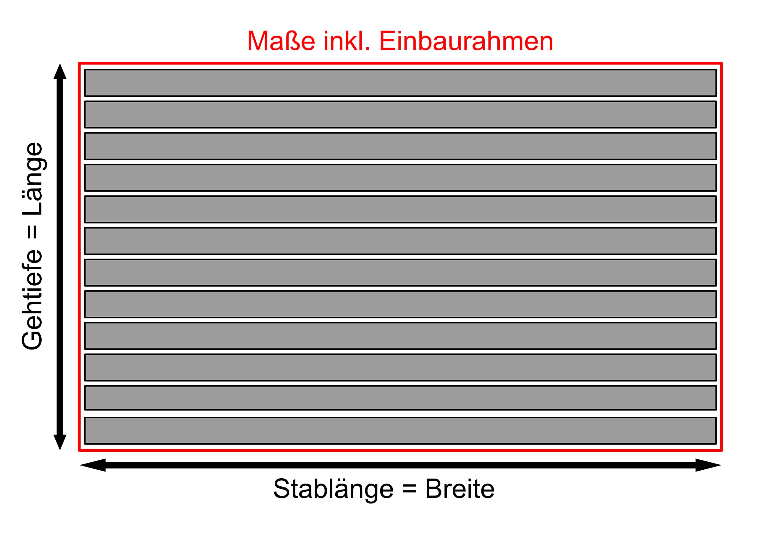 Eingangsmatte für Innen & Außen mit Bürste & Rips I Alu Türmatte in Fliesen I Einbau Fußmatte im Boden versenkt mit Rahmen Anthrazit 60 x 40 cm