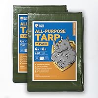 Vista 23 de GUARD SHIELD Lona plateada impermeable de 10 x 12 pies, cubierta de lona de polietileno multiusos de servicio medio, 7 mil