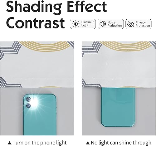 Miniatura 5 de Cortinas opacas completas marroquíes con aislamiento térmico y ojales para sala de estar, juego de 2 paneles de cortinas térmicas, 52 pulgadas de