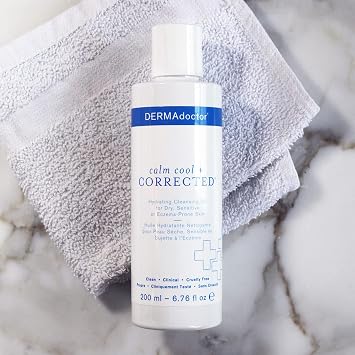 DERMAdoctor Calm Cool + Corrected Cleansing Oil & Bakuchiol Serum Bundle for Dry, Sensitive, Eczema-Prone Skin
