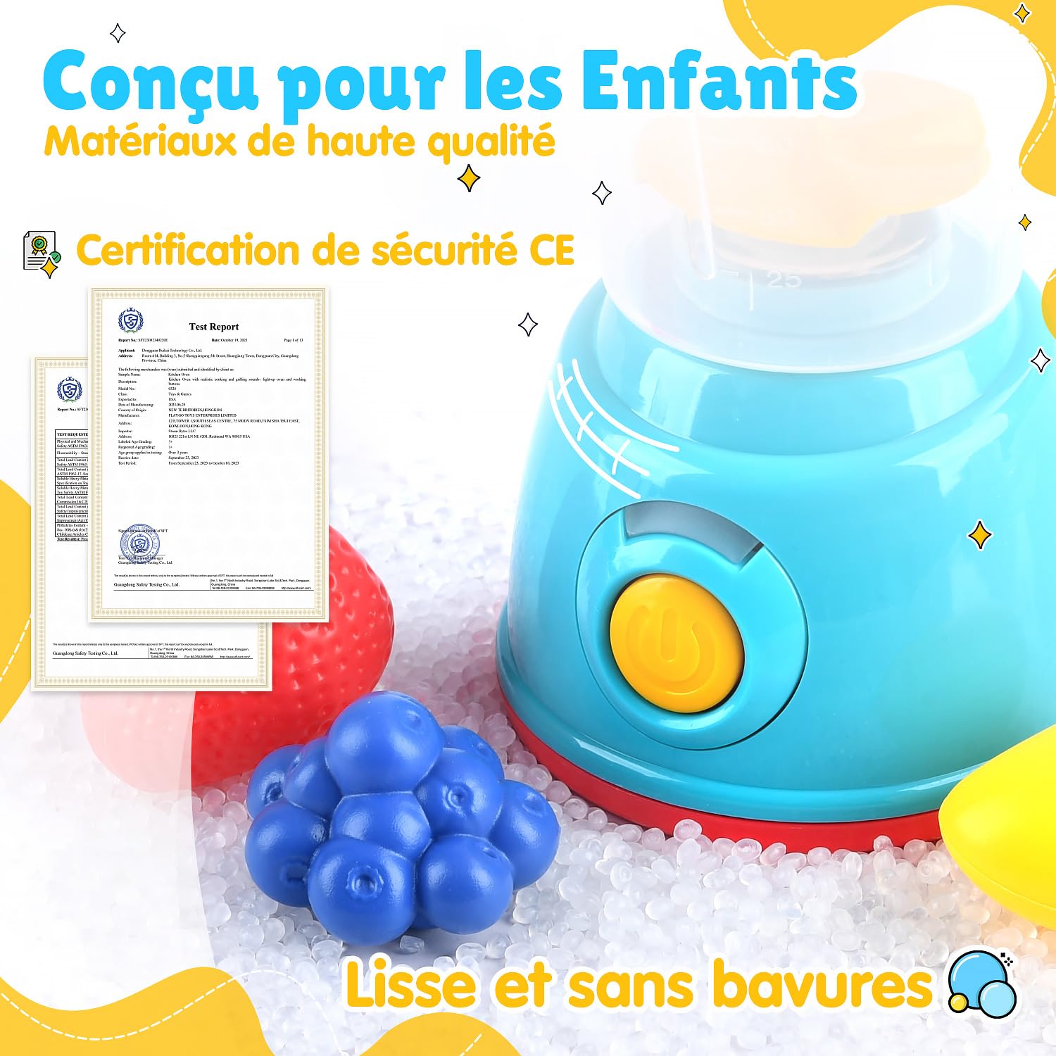 PLAY Accessoire Cuisine Enfant, Set de Ustensile Cuisine Enfant avec Cafetière, Mixer, Jouets Alimentaires, Eclairage et Son Réalistes, Kit Cuisine pour Enfant 3+ Ans