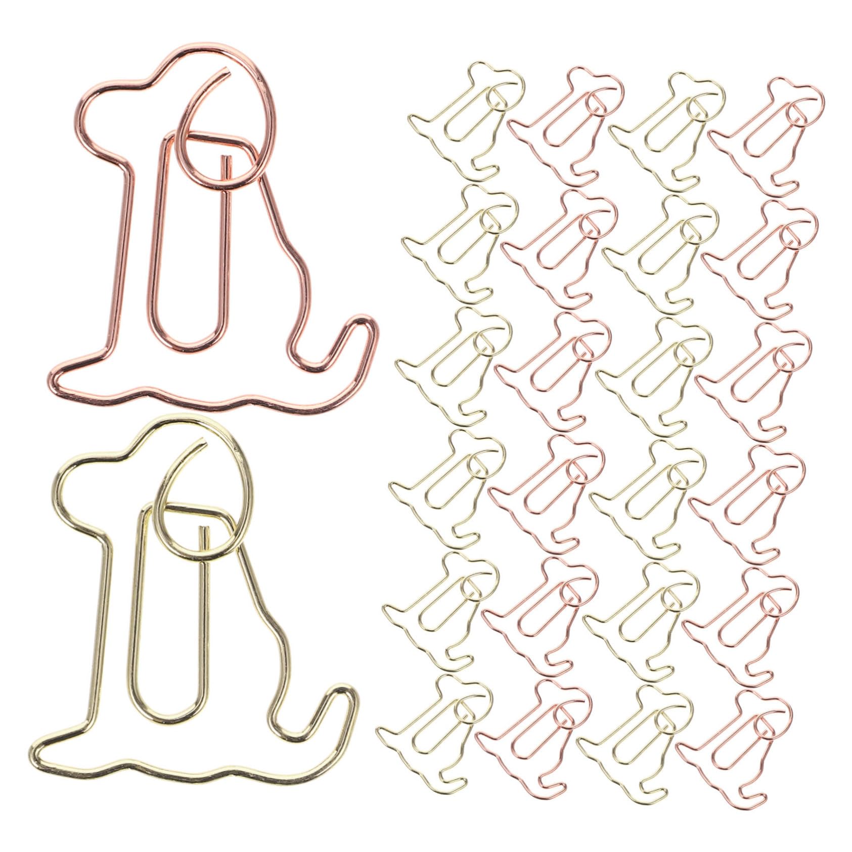 NUOBESTY 200stücke Dekorative Papierklammern Hundedesign Praktische Und Stilvolle Büroklammern Für Schule Büro Und Zuhause Buntes Mit Kleinen Hunden Roségold