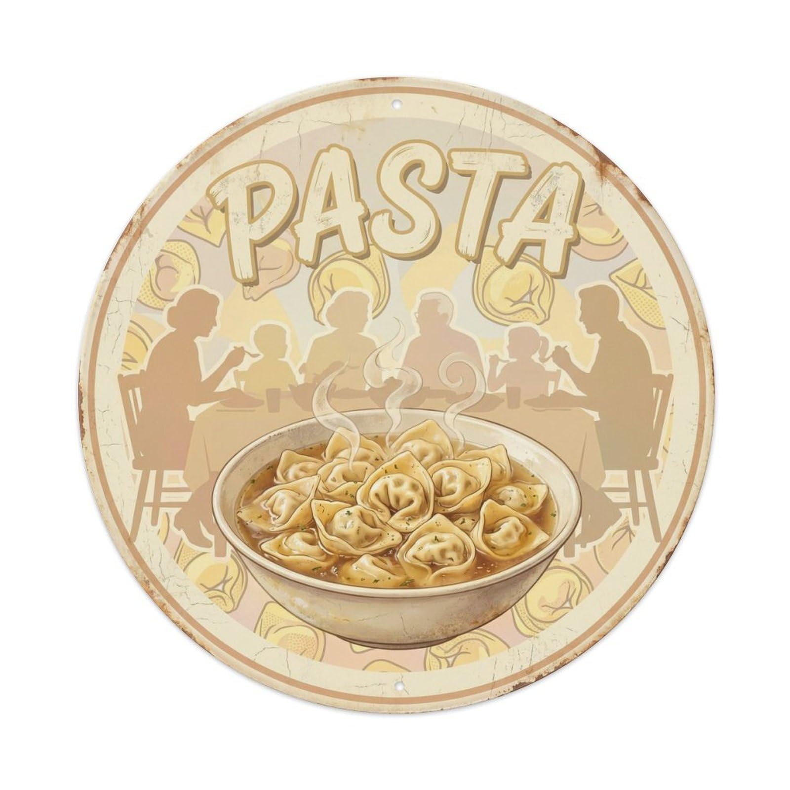 Este 8X8inch Style Pasta Kitchen Cucina Italiana European Food 1950S Diner Metal Tin Sign