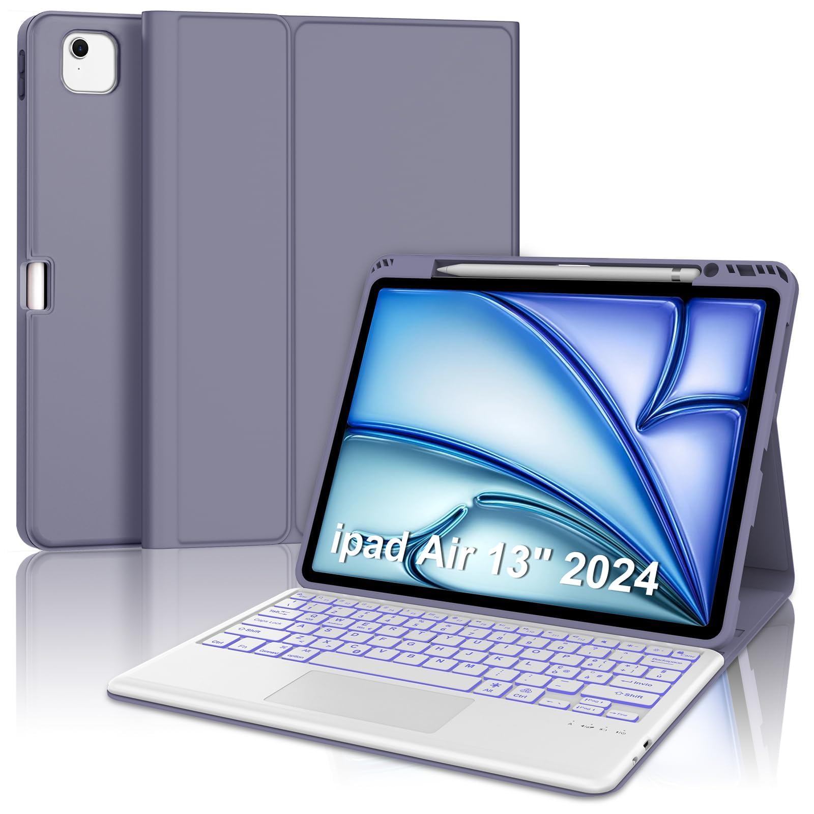 Custodia con Tastiera per iPad Air 13 Pollici M4 2026/M3 2025/M2 2024