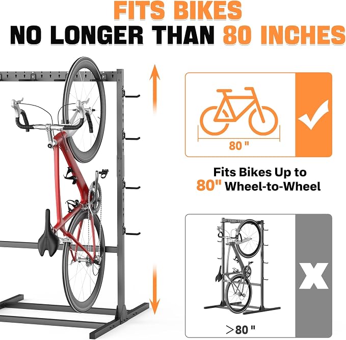 Soporte para 6-7 Bicicletas TORACK de Pie para Garaje miniatura 6