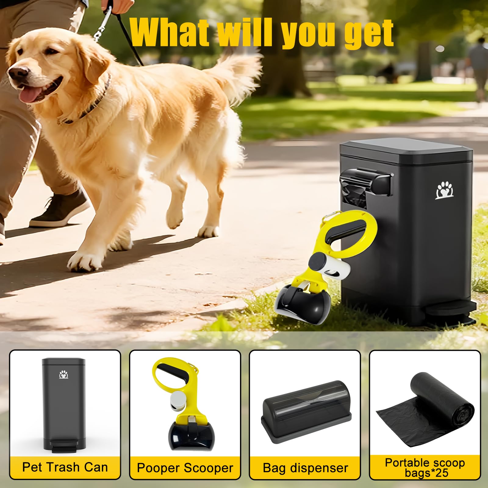 Dog Poop Trash Can - Outdoor & Odor Control -6 Dog Poop Trash Can - Outdoor & Odor Control -6