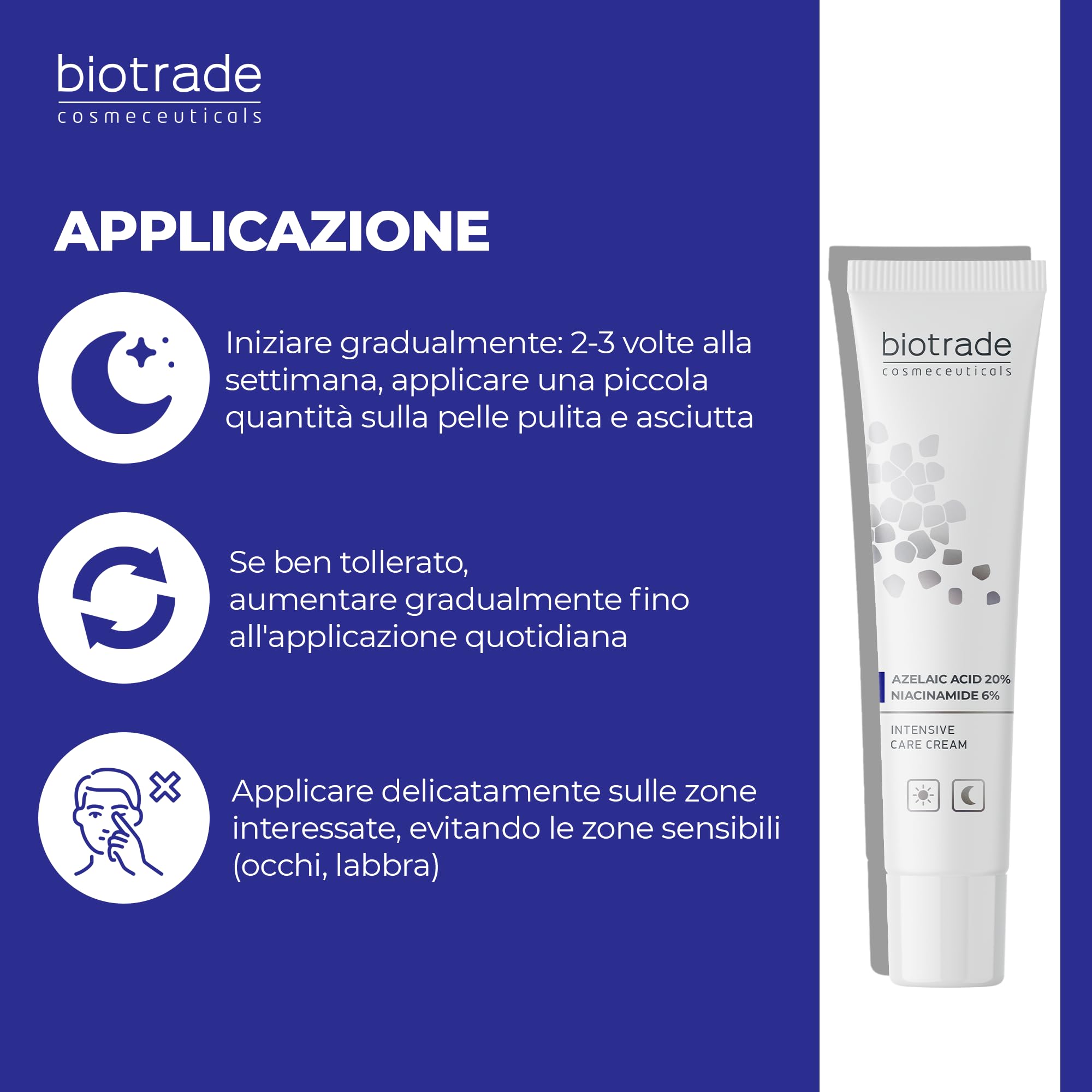 Crema viso concentrata acido azelaico 20%, niacinamide 6%, uniforme 30 ml | Per un colorito più uniforme e una pelle visibilmente più luminosa e levigata, con acido azelaico 20% e niacinamide 6%, 30 ml