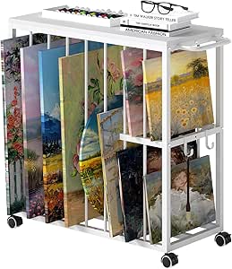 Amazon.com: Art Cart Storage Rack with Rolling Wheels, Metal Display ...