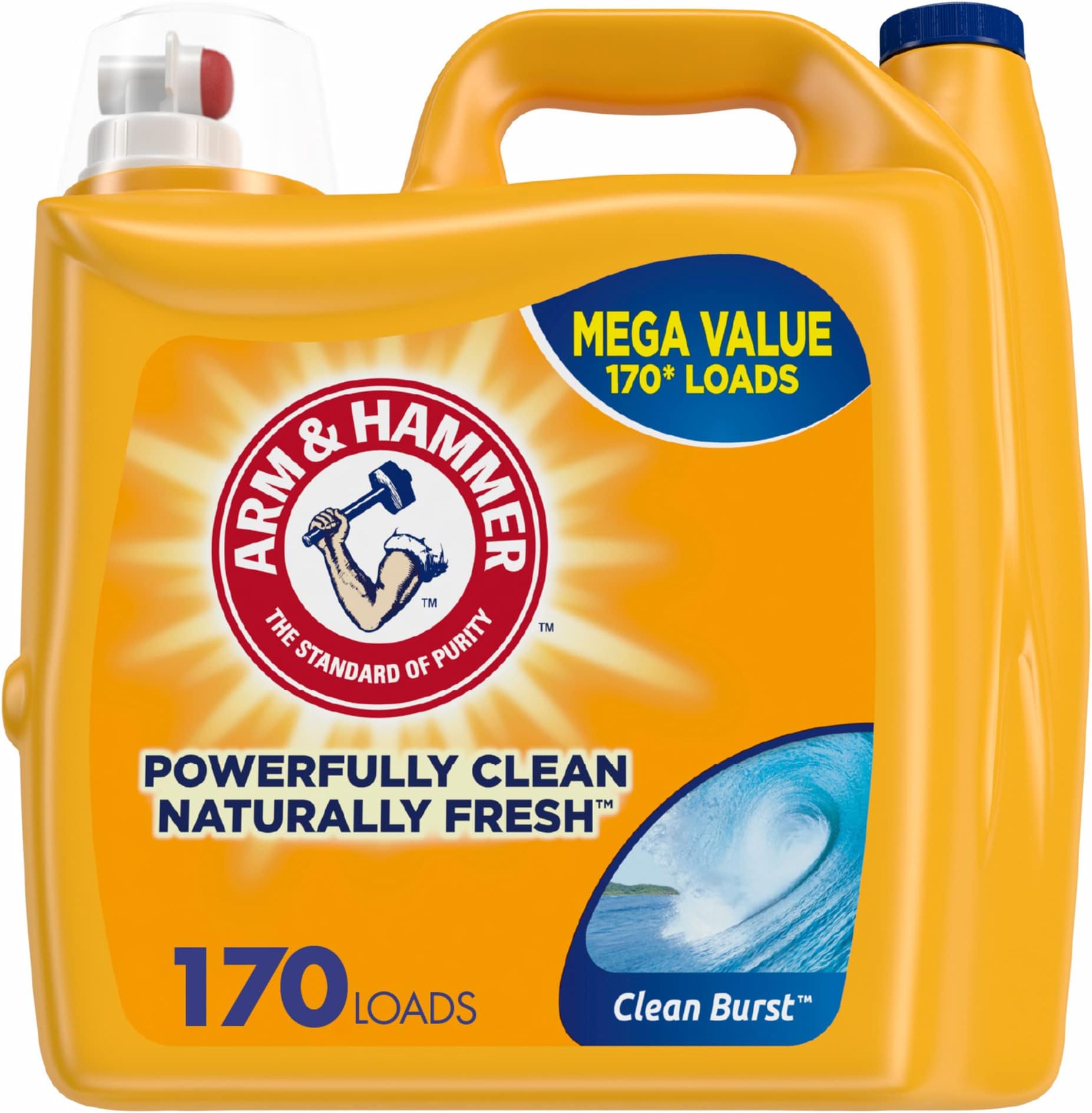 Arm & Hammer Laundry Detergent, Clean Burst, 255 Fluid Ounce