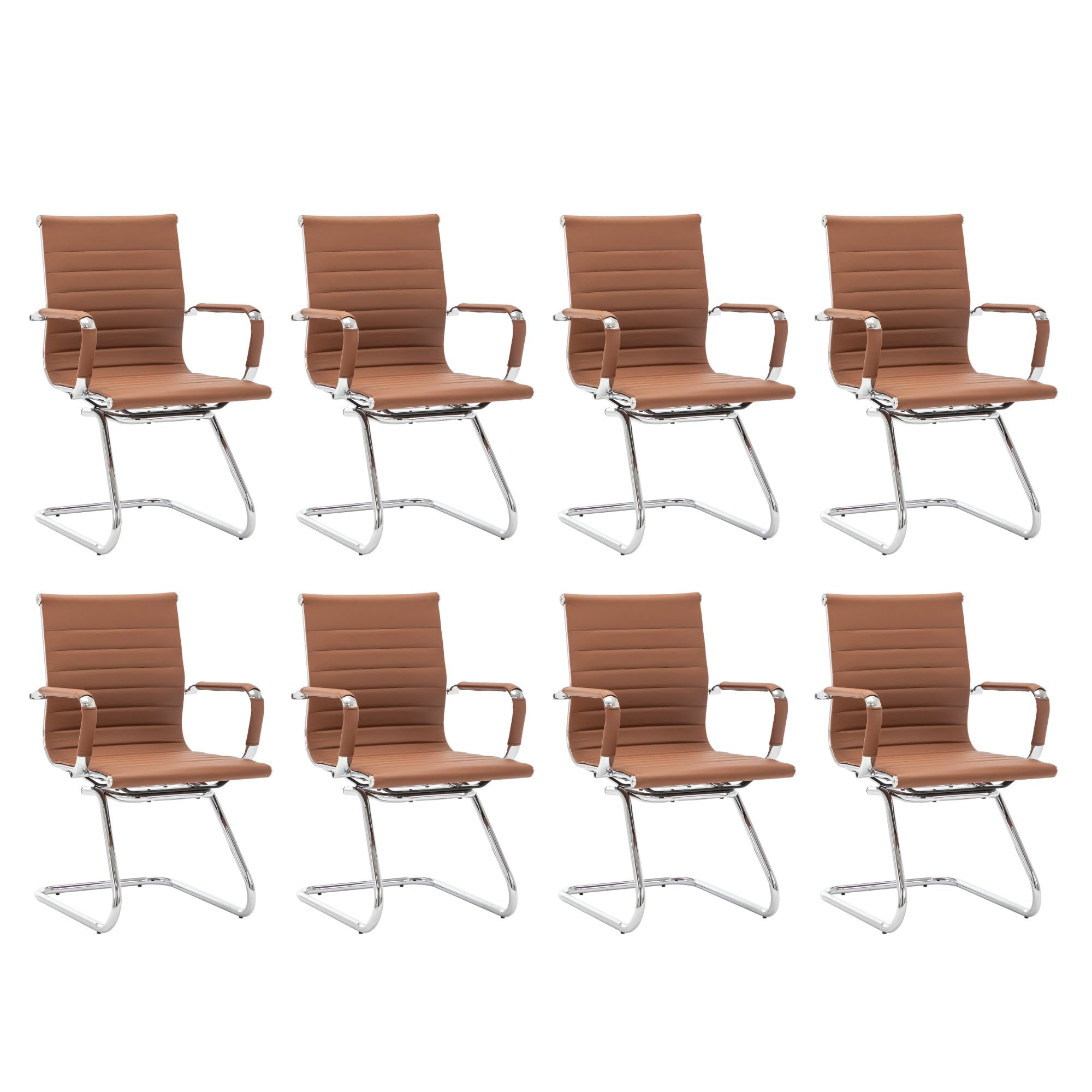 HNY 8-Pack PU Leather Office Guest Chairs