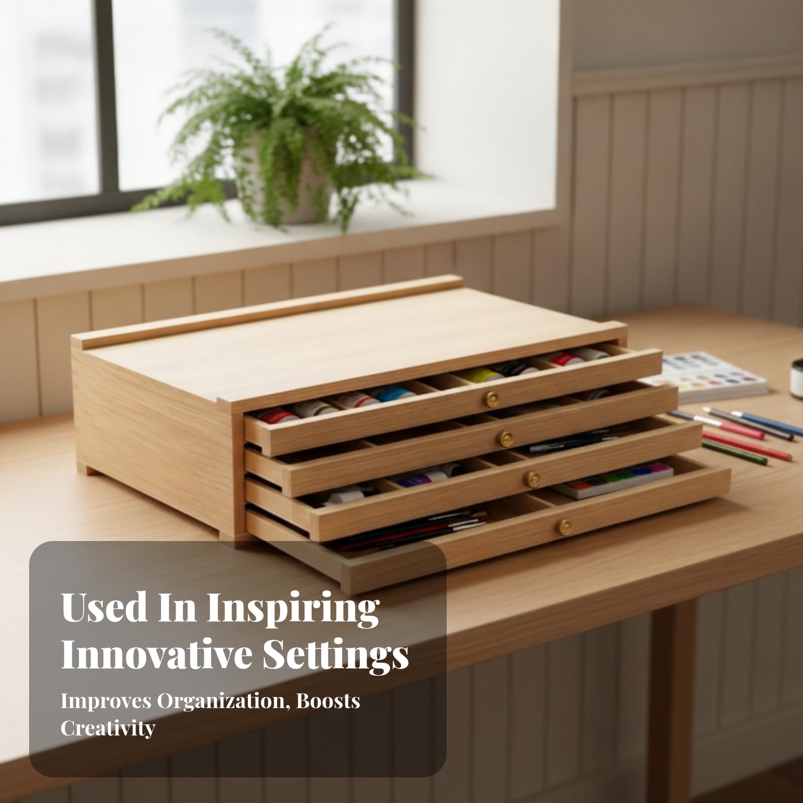 Contenitore con perficie periore |, Cassettiera in Legno per, Robusto, Scrivania, ambiente scolastico Scuola, Studenti, 4 Strati
