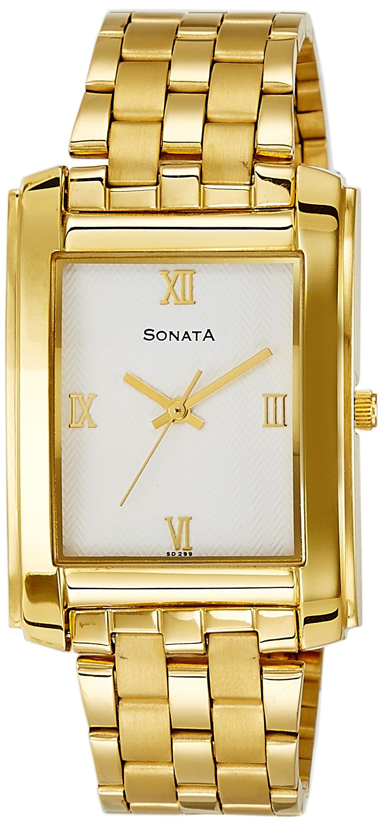 SonataAnalog White Dial Men's Watch-NL7953YM01/NP7953YM01, White / Gold