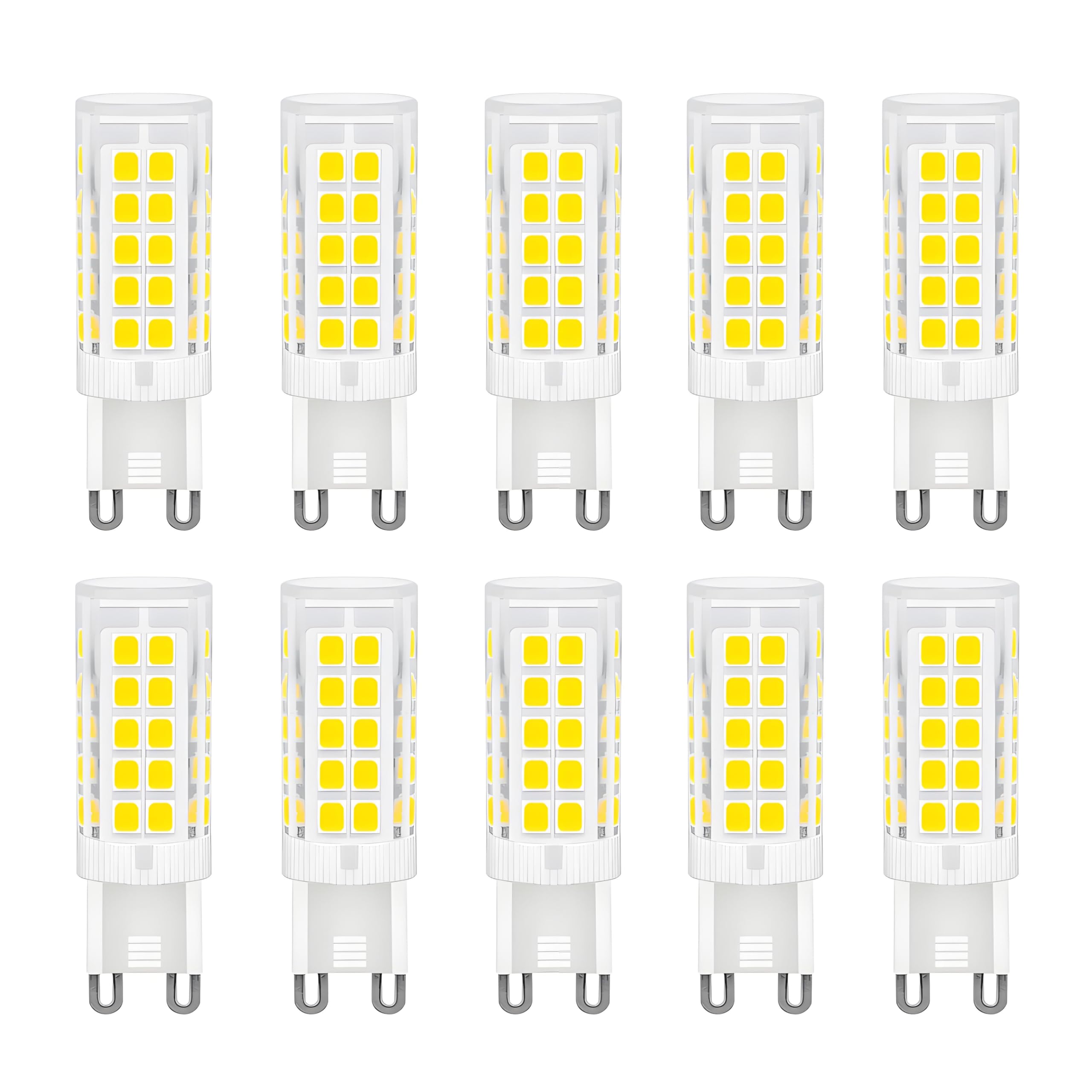 Jiotouhu G9 LED Bulb, 5W G9 Led Lamps (Equivalent to 50W Halogen Bulbs G9), G9 Led Bulbs Cold White 6000K, Flicker-Free, 360 Degree Angle, AC 220-240V, Pack of 10
