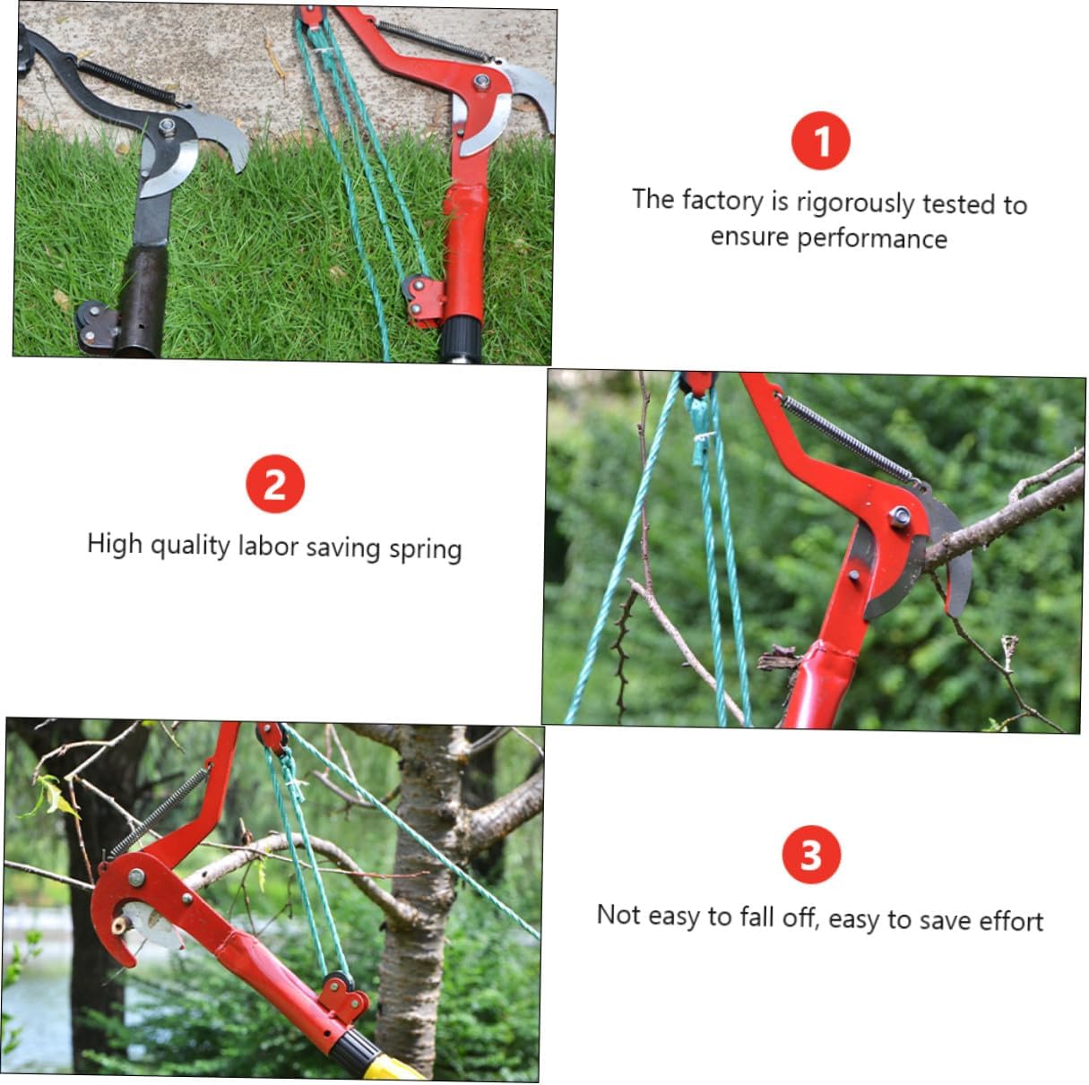 Extendable Fruit Tree Pruner and Harvester Clipper with Rope, Garden Branches Trimming Shear for High Branches, Labor-saving Plant Tree Pruning Tool for Outdoor Gardening