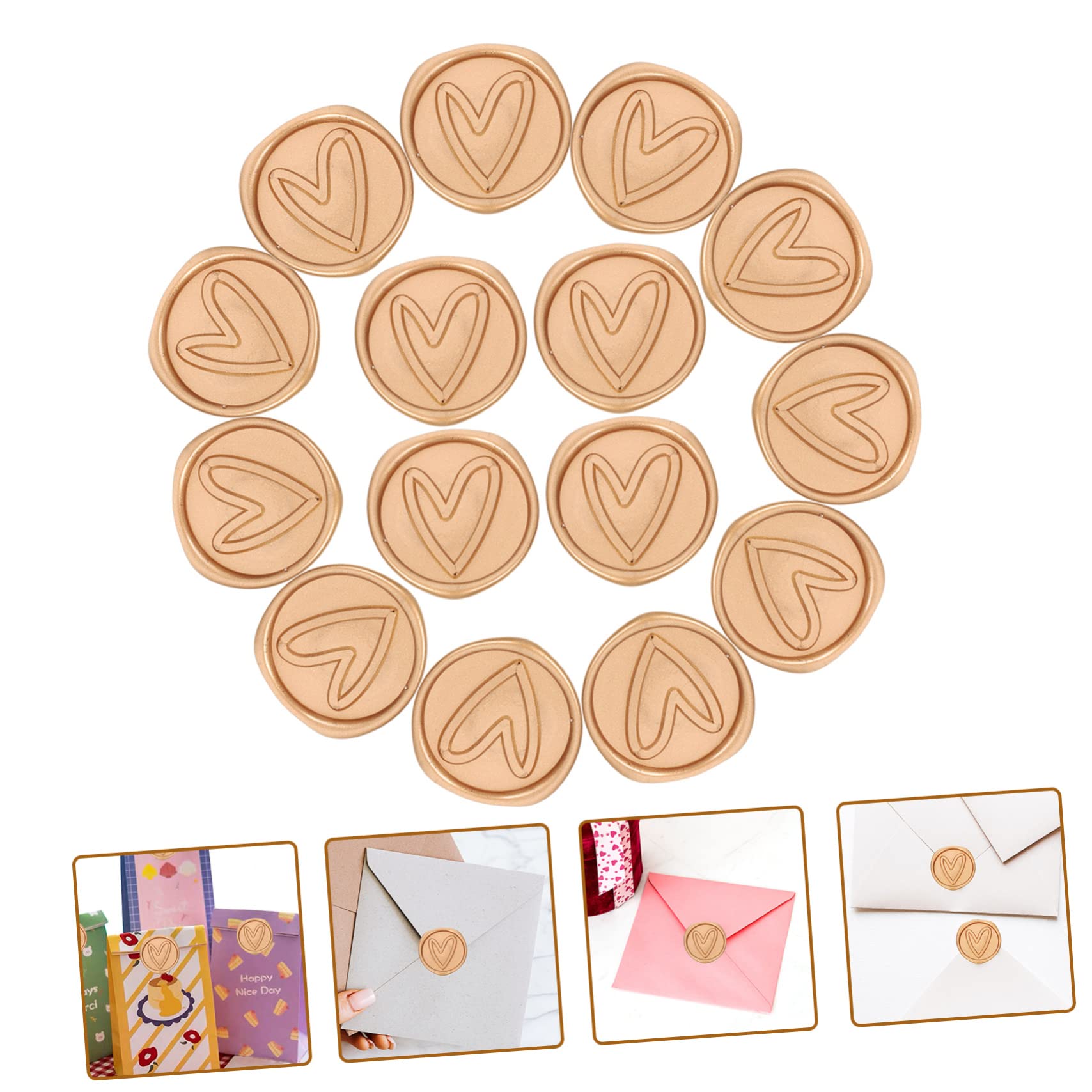 Lurrose 150stücke Herz-muster Selbstklebende Wachssiegel-sticker Für Einladungen Umschläge Und Geschenkanhänger Dekorative Wachsversiegelungen Für Hochzeiten Und Besondere Anlässe