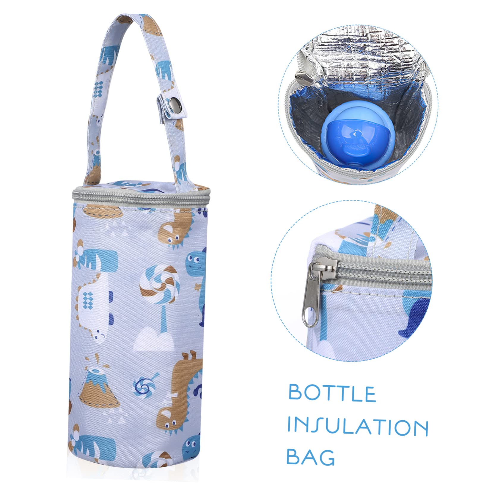 6piezas Bolsa Térmica para Biberones De Protección Aislante para Almacenamiento De Leche Materna para Paseos Carrito o Bolsas De Diseño Dibujos Animados Gris