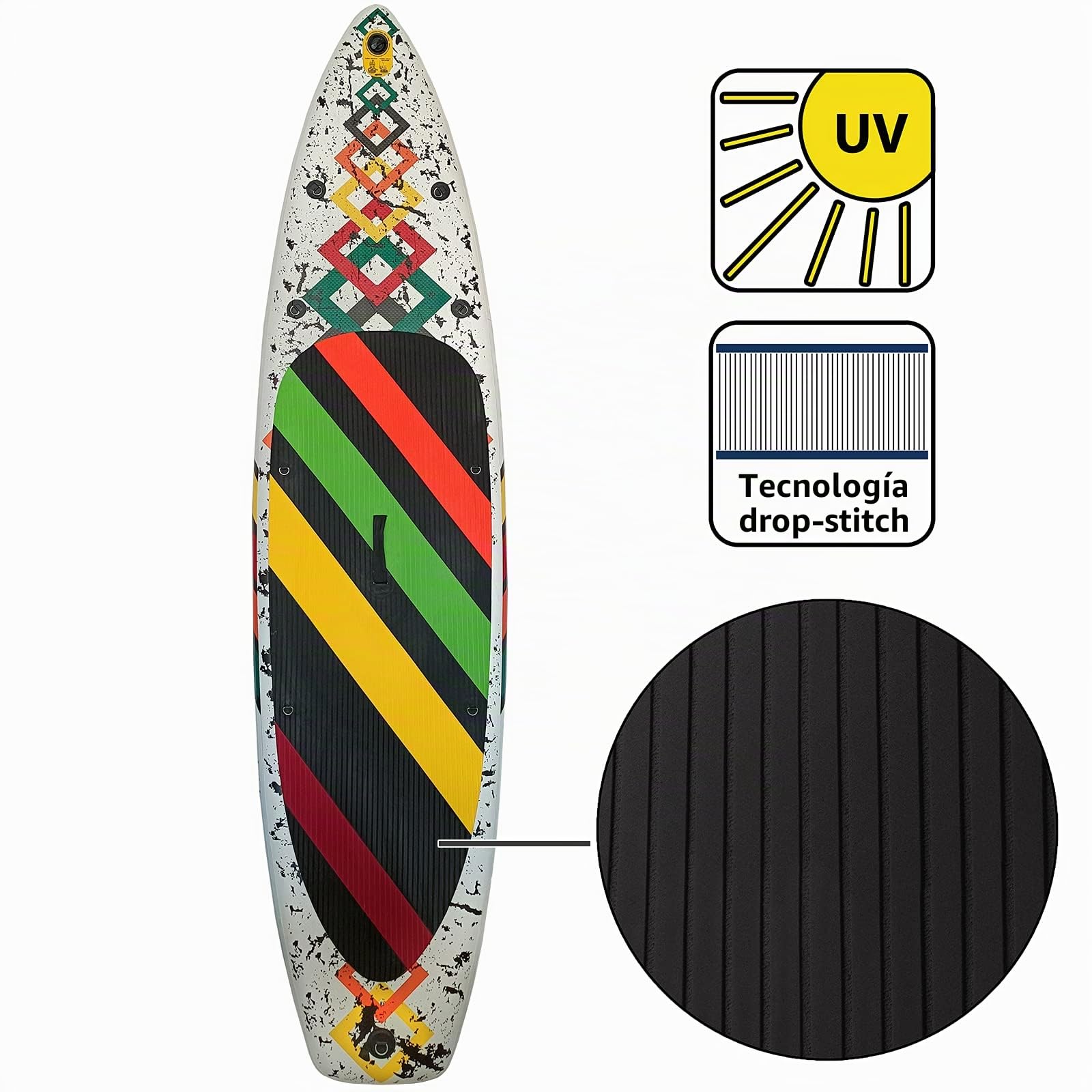 ALPIDEX Tabla Paddle Surf Hinchable 320x76x15cm hasta 200kg Sup Padel Set | Doble Remo, Bolsa Transporte, Aletas, Bomba, Correa, Kit Reparación, Estable, Ligero, Principiante, Lago, Río, Adulto, iSUP