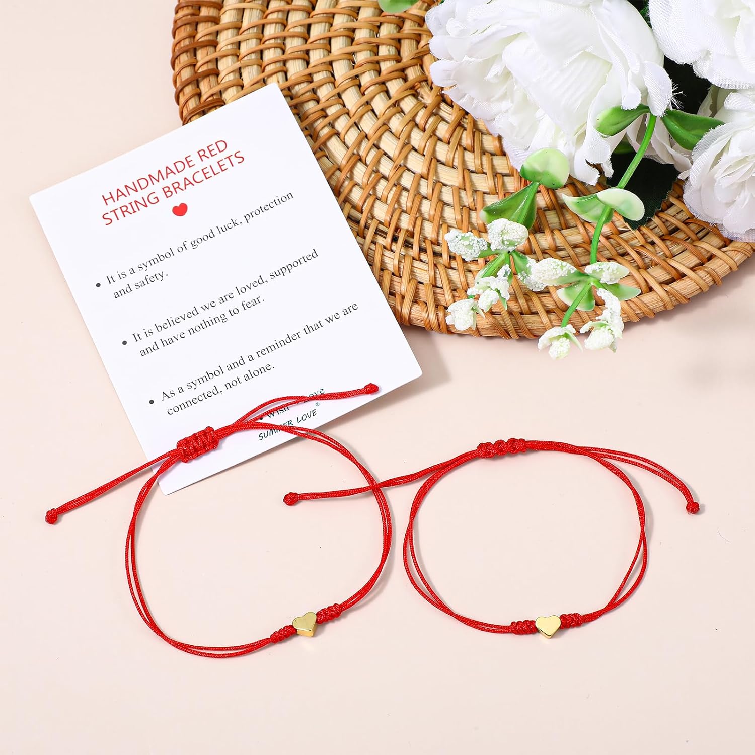 Red String Bracelet for Women, Matching Bracelets for Couples Mommy and Me, Father and Daughter Heart Jewelry for Protection as Christmas Gifts, Couple Best Friend Jewelry Bracelet - Image 8