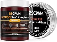 Vista 8 de Bálsamo recolorante de cuero marrón medio, restaurador de color de cuero de 12 oz para sofás, kit de reparación de cuero para muebles, tinte